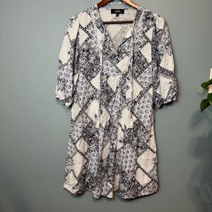 Angels Forever Young Blue White Boho Dress with Tassels. Size Medium